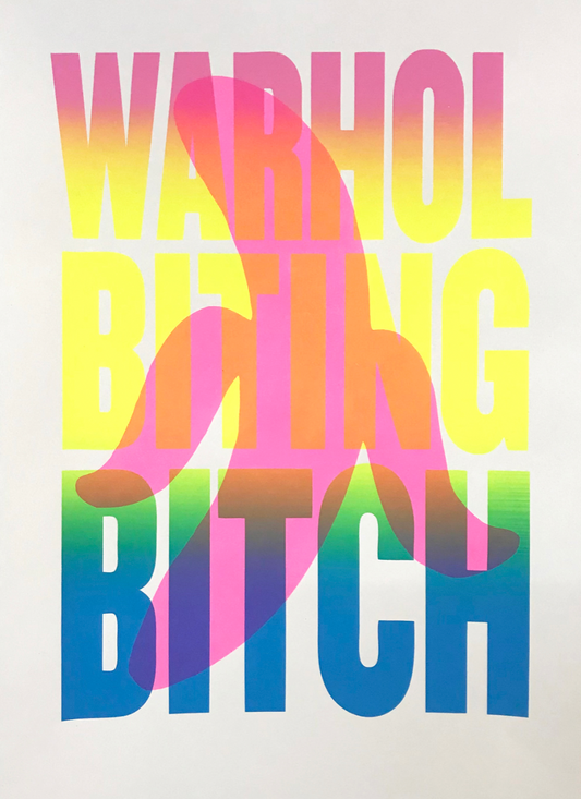 Warhol Biting Bitch, white