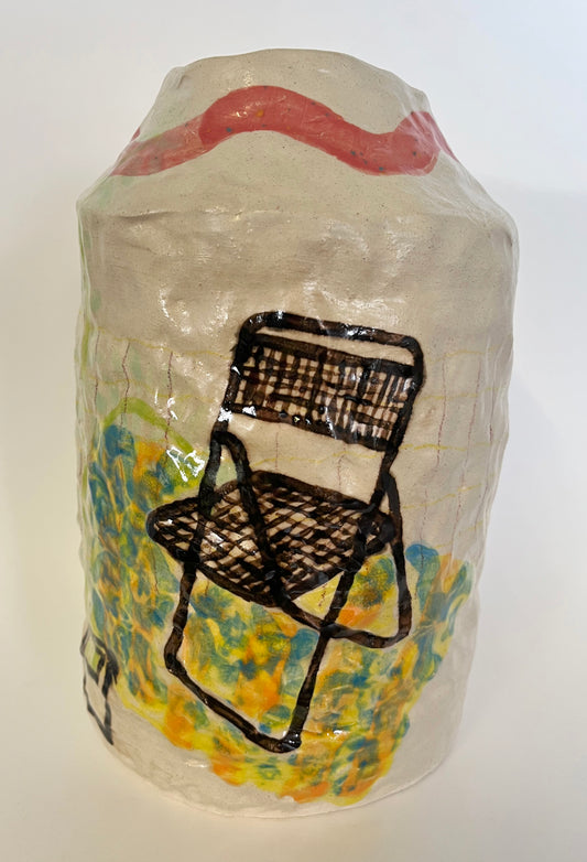 Metal Chair On Plastic Rug